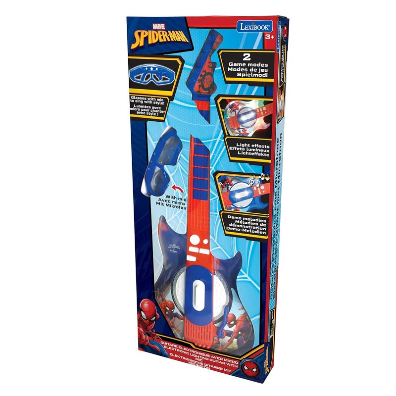 Lexibook , Spider-Man, Light-Up Electronic Guitar with Microphone, Glasses with Microphone, melodies, 2 Game Modes, MP3 Input, Blue/red, K260SP - Image 5